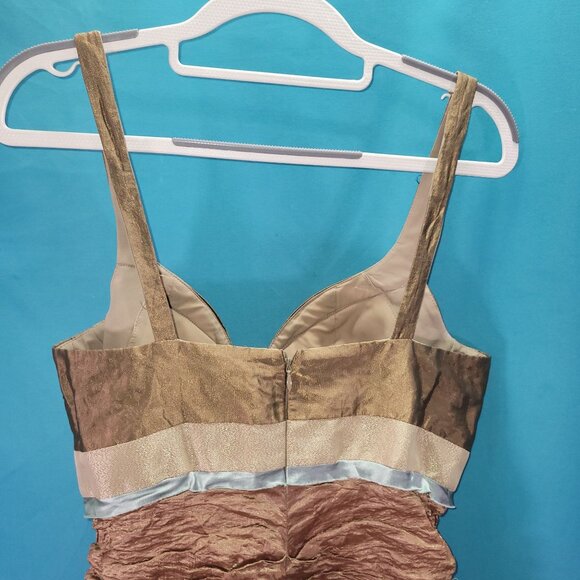 Nicole Miller Collection Metallic Ruched Cocktail Dress Size 12 - Picture 8 of 10